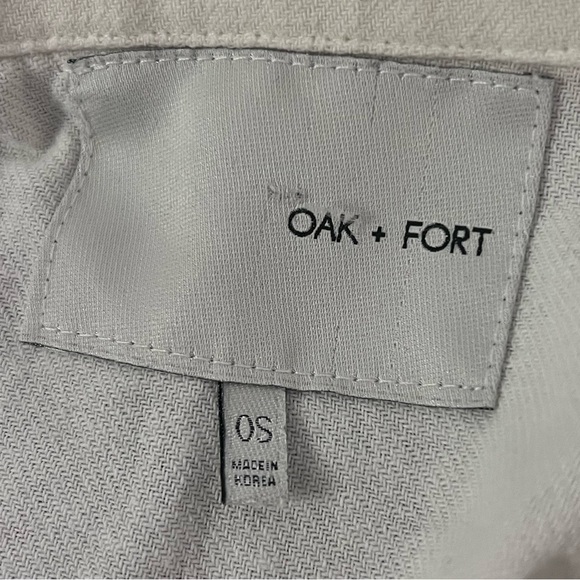 Oak + Fort 100% Cotton Drawstring Cropped Button Down Shirt - Picture 7 of 11